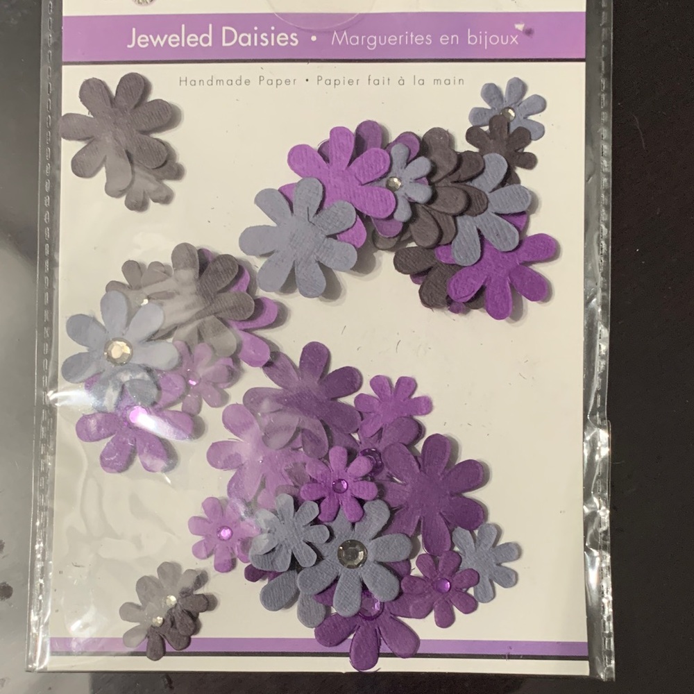 Purple and Gray Jeweled Paper Daisies